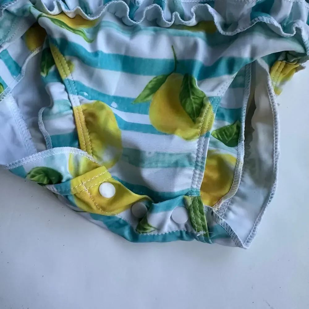 Uideazone Lemon Print Rash Guard Swimsuit - Size 100